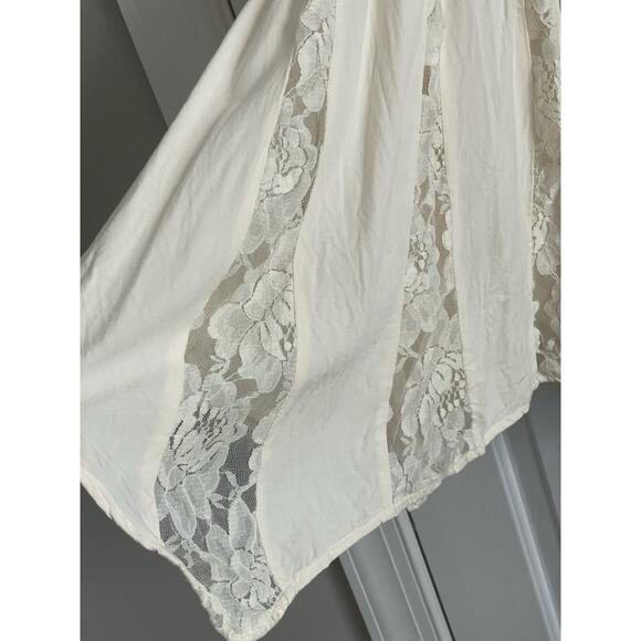 Y2K AMERICAN EAGLE Babydoll Dress Size 0 Ivory Lace Romantic Fairy Asymmetrical - Picture 4 of 10